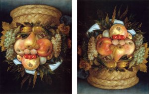 Reversible Head with Basket of Fruit