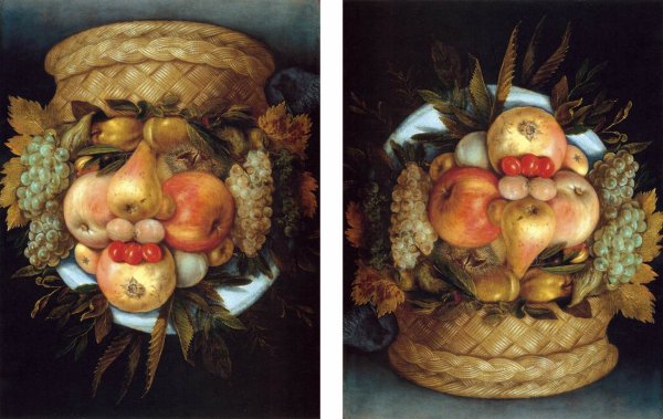 Reversible Head with Basket of Fruit